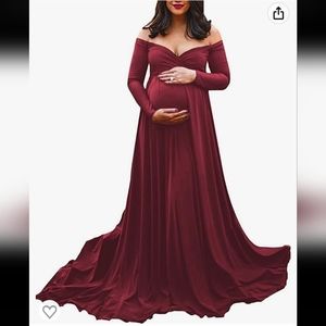 Dark red maternity dress